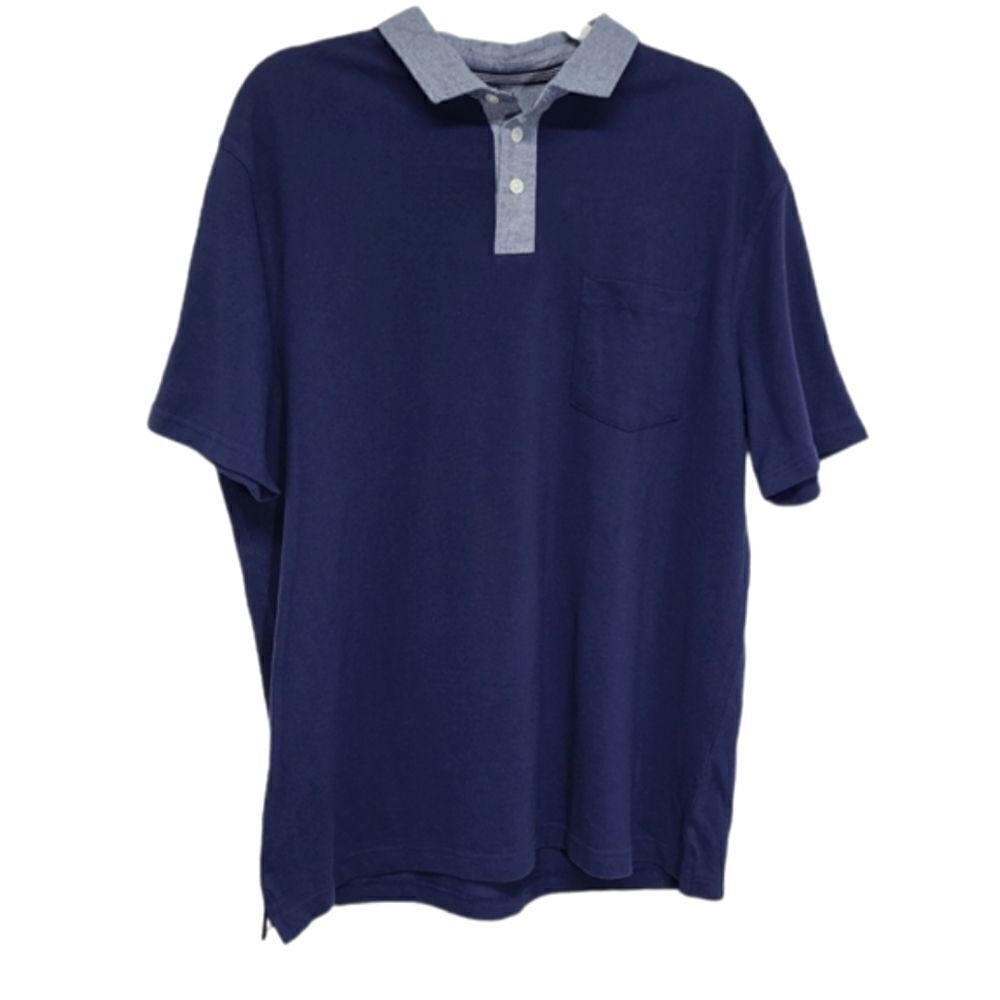 Merona Men's Navy Blue Polo Shirt Size Large New With Tags